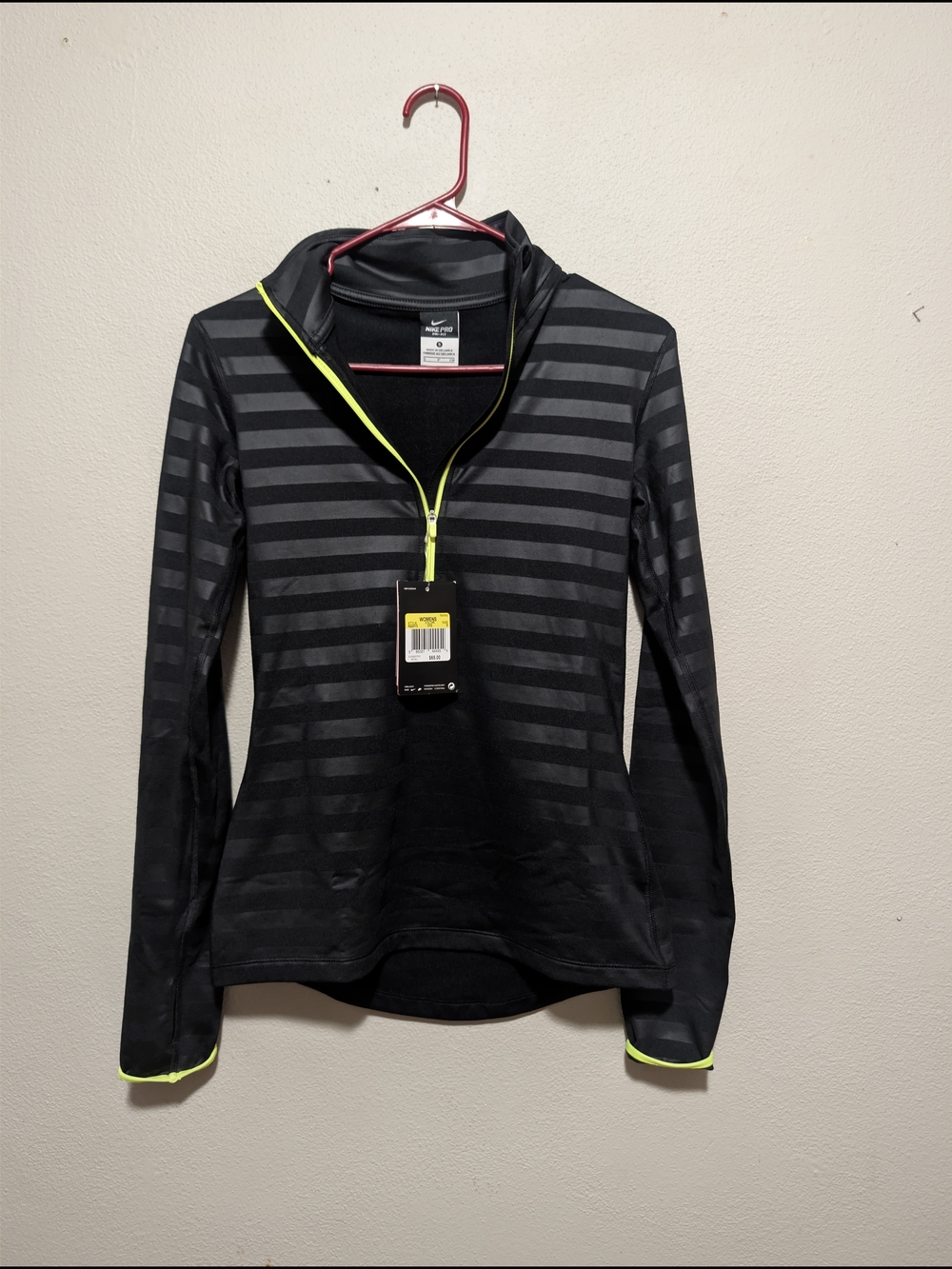 Nike Black Striped Half-Zip Sweatshirt with Neon Yellow Trim - Picture 1 of 10